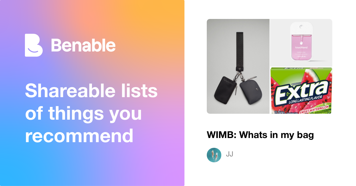 WIMB: Whats in my bag 👜