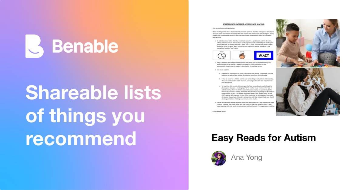 Easy Reads for Autism