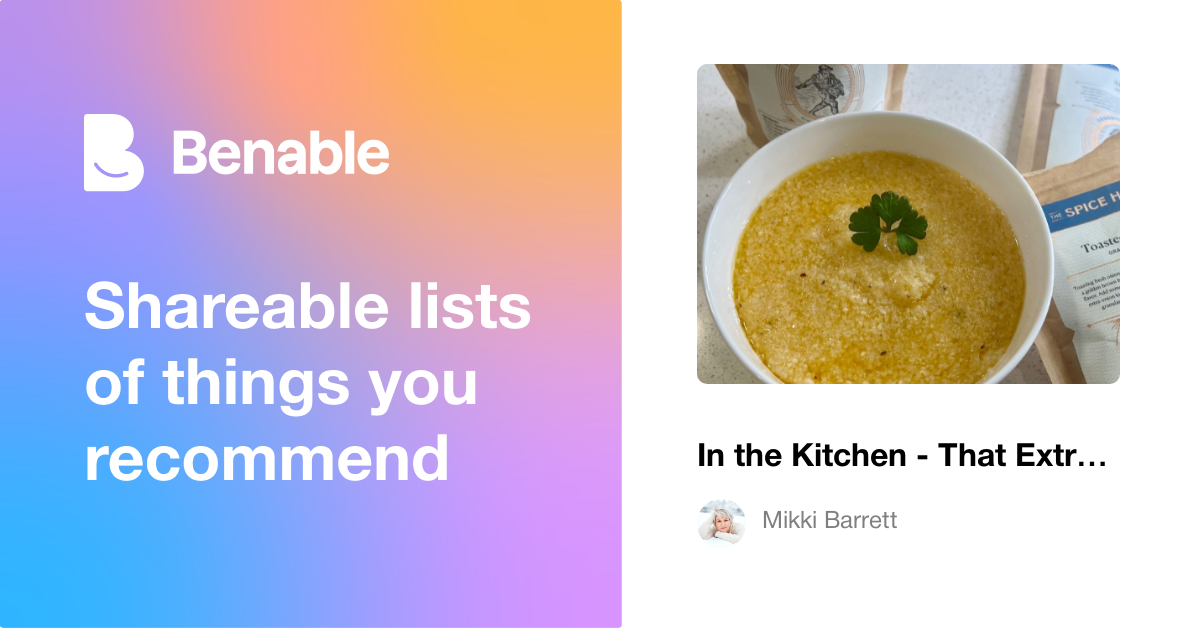 In the Kitchen - That Extra Touch
