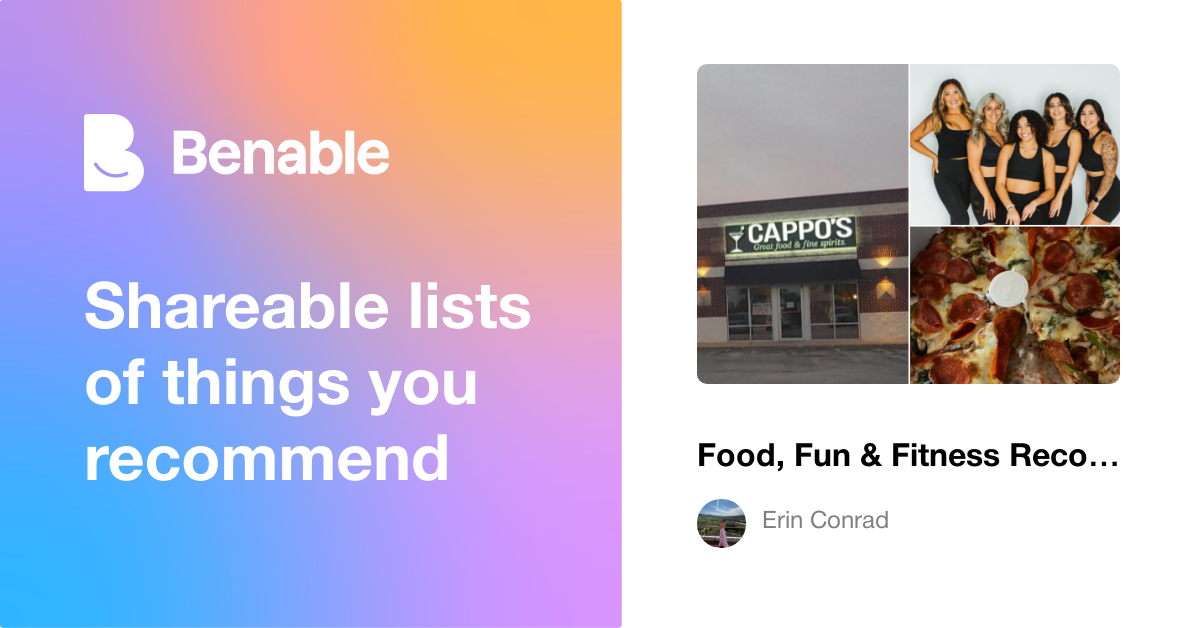 Food, Fun & Fitness Recommendations