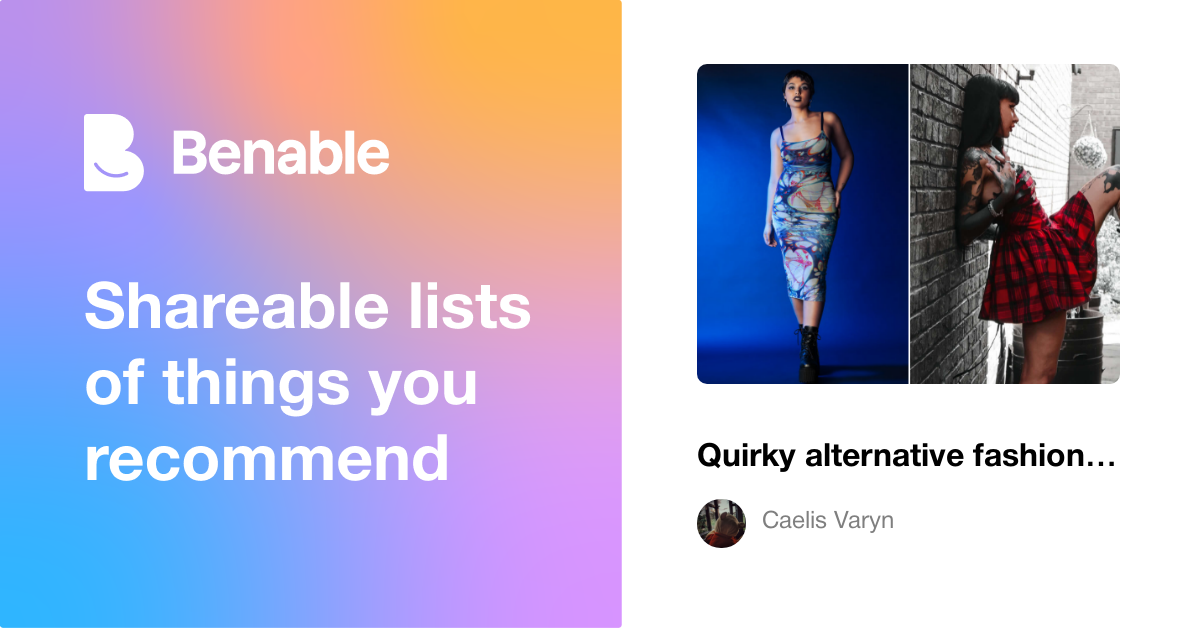 Quirky alternative fashion shops that work well for sizes 16/18 UK.