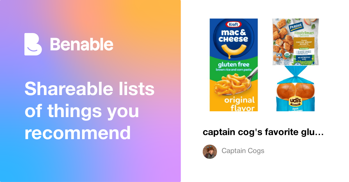 captain cog's favorite gluten free food