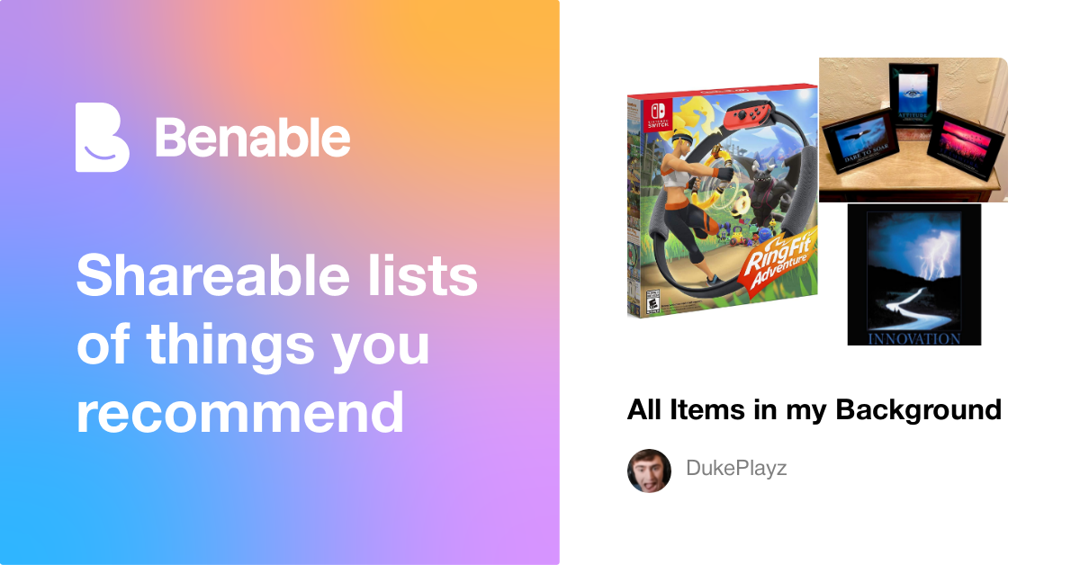 All Items in my Background