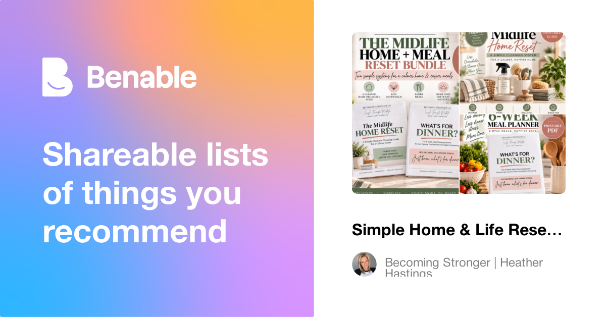 Simple Home & Life Reset Tools for Women 40+