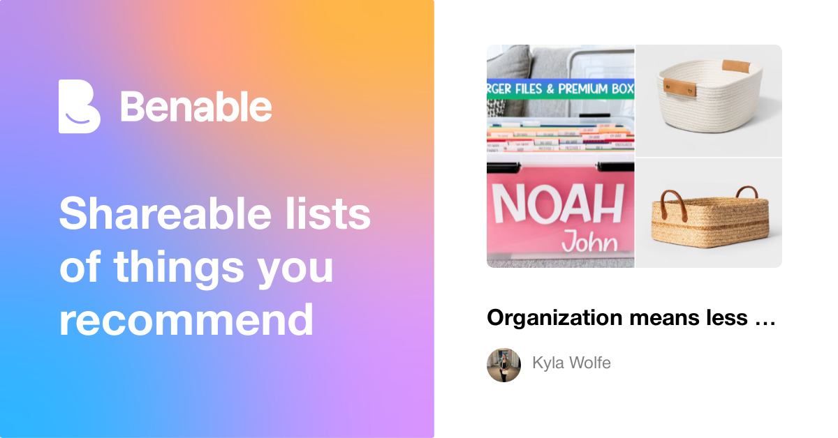 Organization means less Frustration