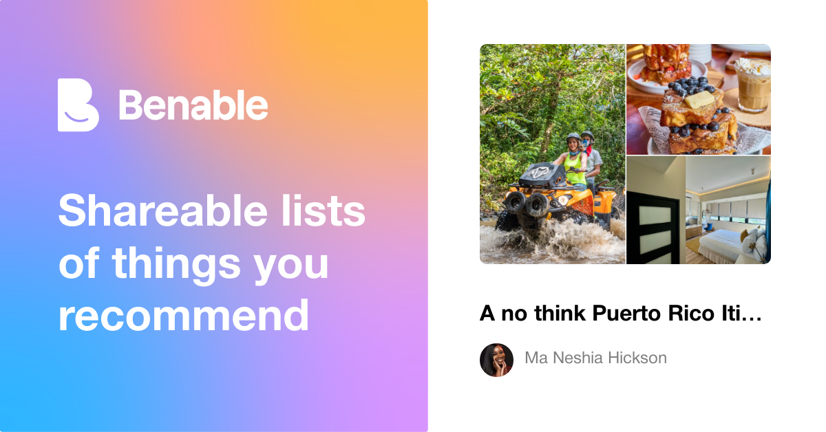 A no think Puerto Rico Itinerary