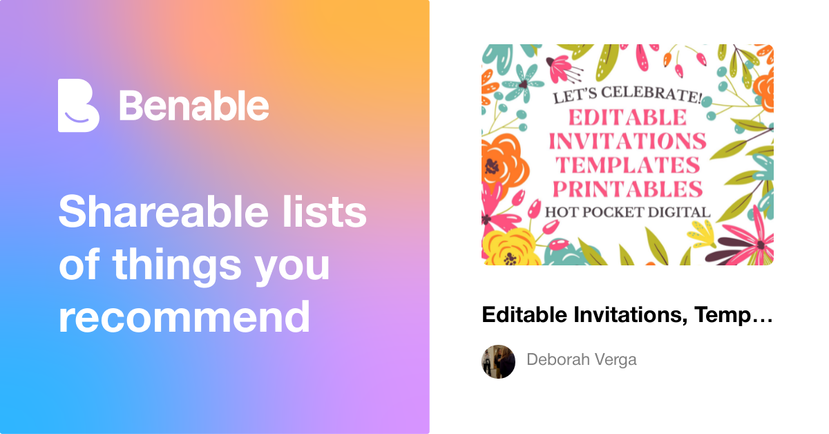 Editable Invitations, Templates & Printables