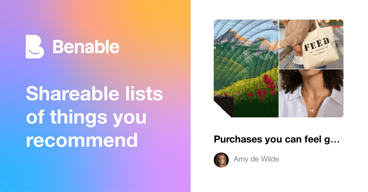 Purchases you can feel good about. Every purchase gives back!