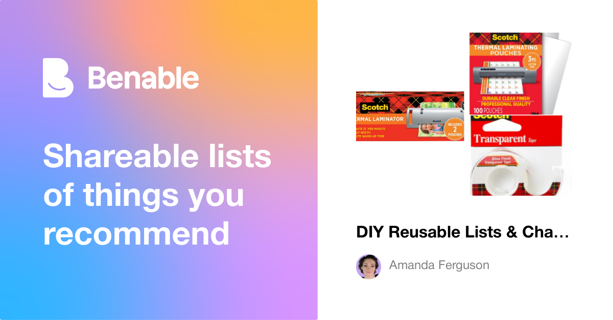 DIY Reusable Lists & Charts Kit