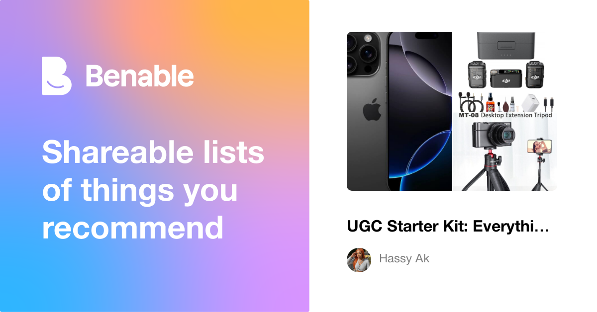 UGC Starter Kit: Everything I Use to Filmed Viral Brand Content in 2026