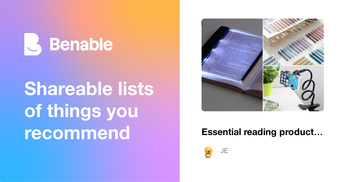 Essential reading products for readers