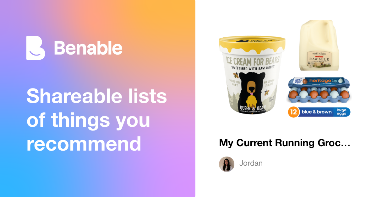 My Current Running Grocery List of Sweet Treat and Happy Things