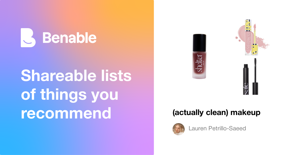 (actually clean) makeup