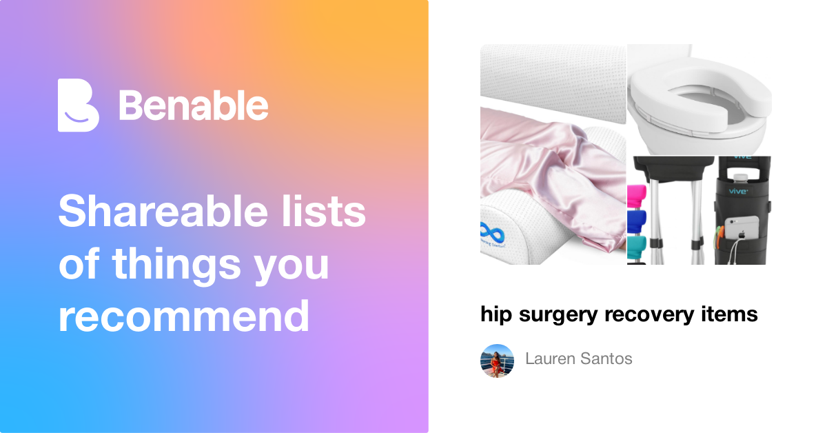 hip surgery recovery items
