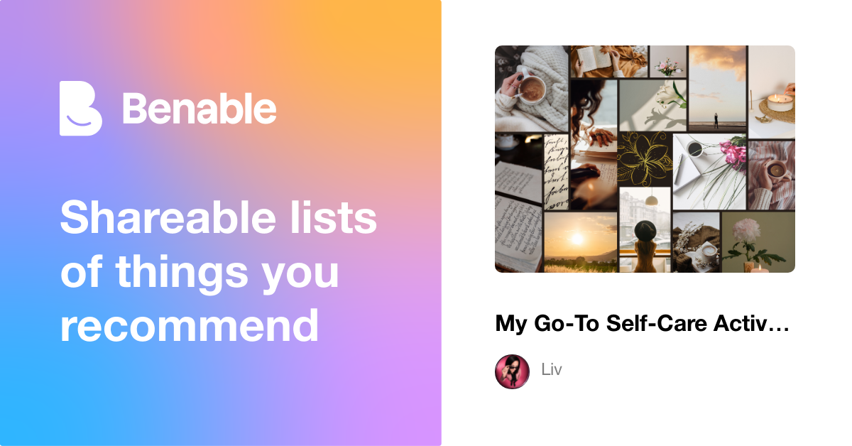 My Go-To Self-Care Activities