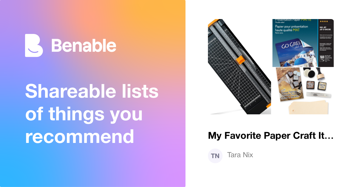 My Favorite Paper Craft Items