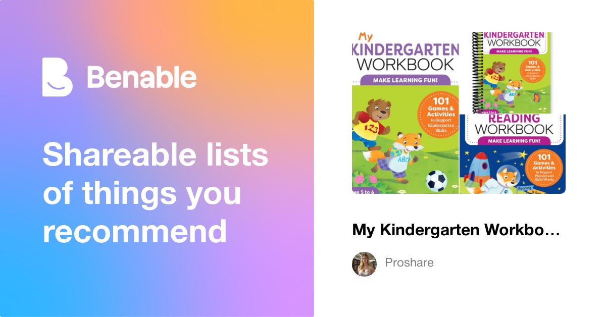 My Kindergarten Workbook: 101 Games and Activities to Support ...