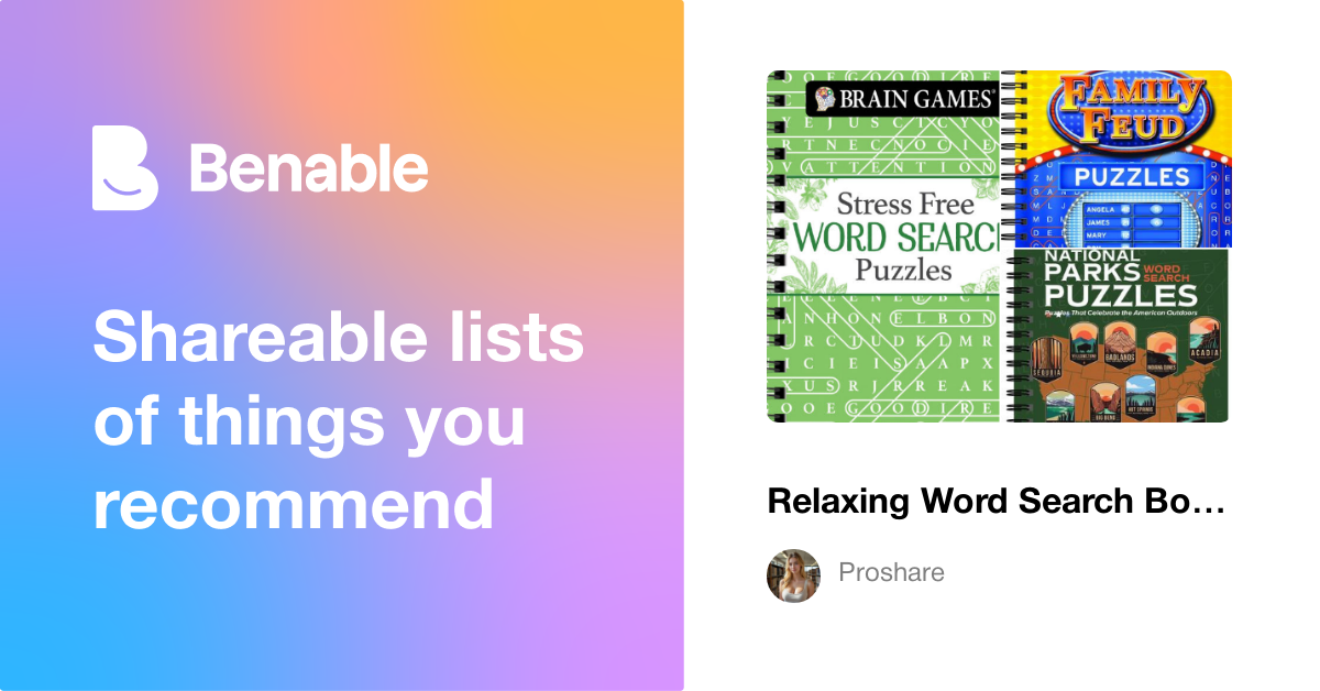 Relaxing Word Search Books for Focus & Fun