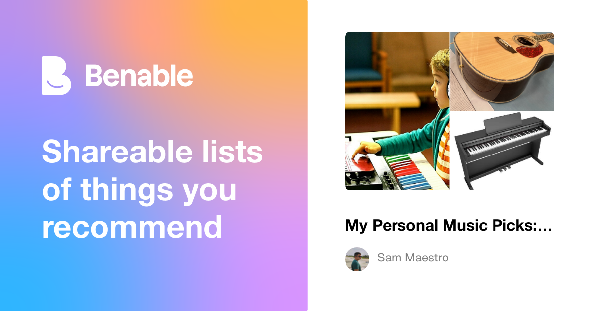 My Personal Music Picks: Learn, Play & Sing