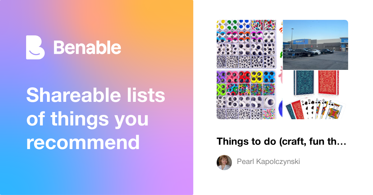 Things to do (craft, fun things)