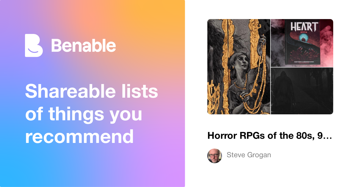 Horror RPGs of the 80s, 90s, 00s, 10s, and 20s