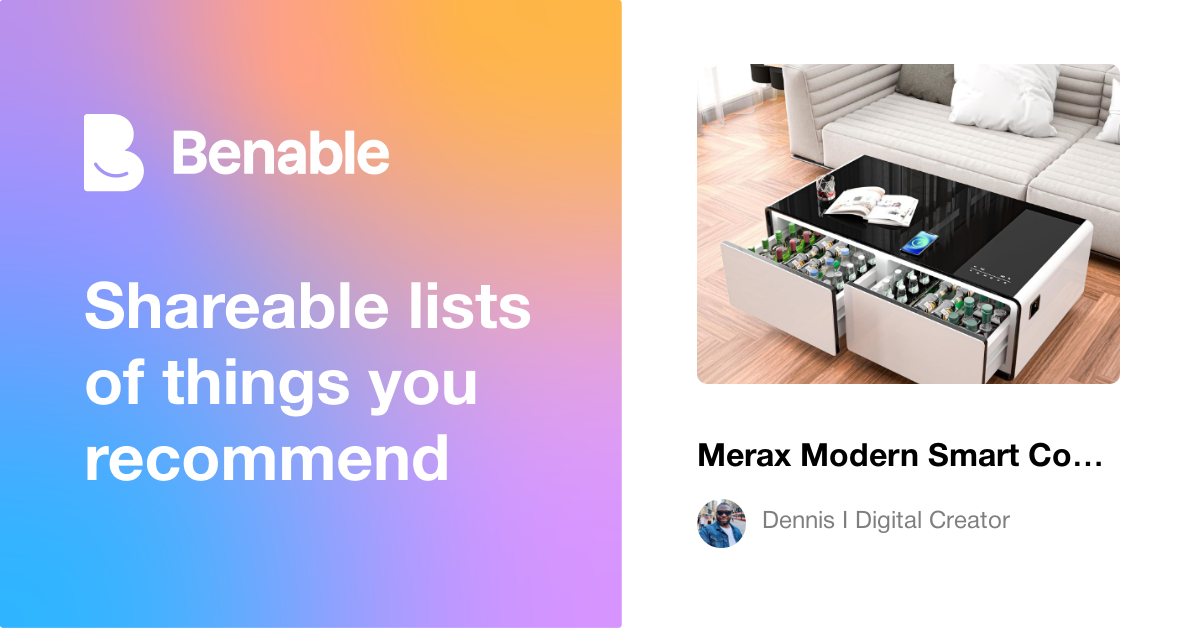 Merax Modern Smart Coffee Table with Built-in Fridge,Bluetooth Speaker ...