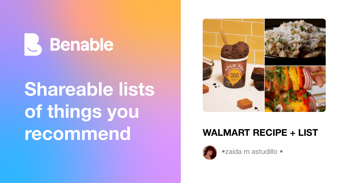 WALMART RECIPE + LIST